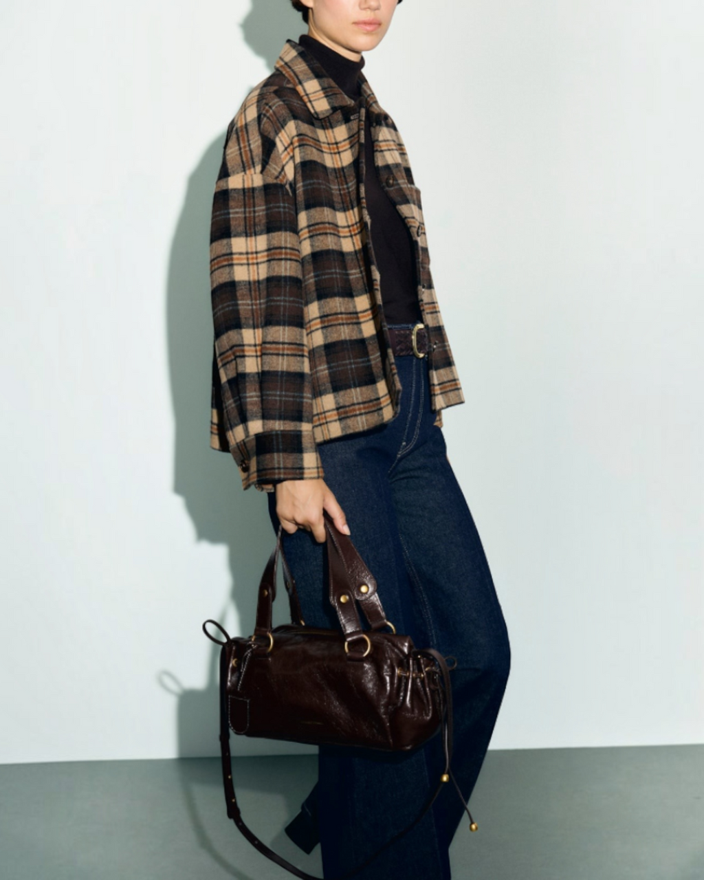Gerard Darel - Surchemise À Carreaux En Laine Double Face Josia - Marron