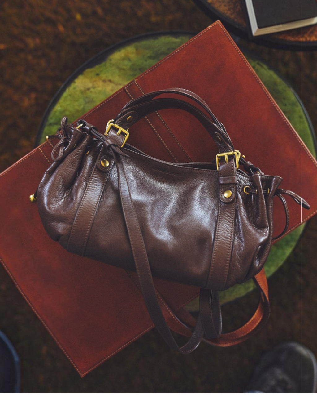 Gerard Darel - Mini Sac À Main En Cuir Effet Froissé 12H - Marron