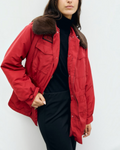Gerard Darel - Antmer Fitted Parka With Faux Fur Collar - Red