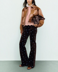 Gerard Darel - Blouson En Cuir À Empiècements Jao - Marron