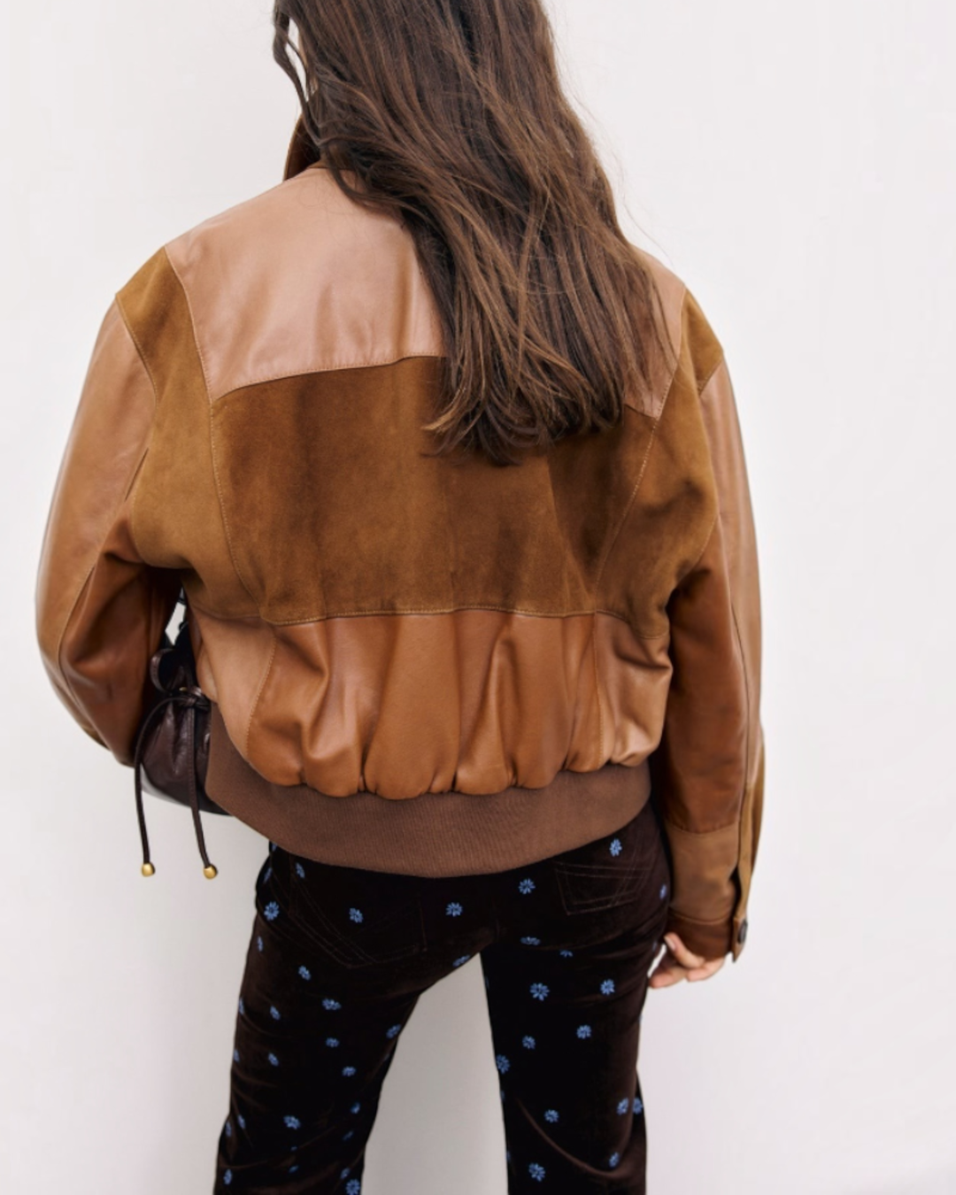 Gerard Darel - Blouson En Cuir À Empiècements Jao - Marron