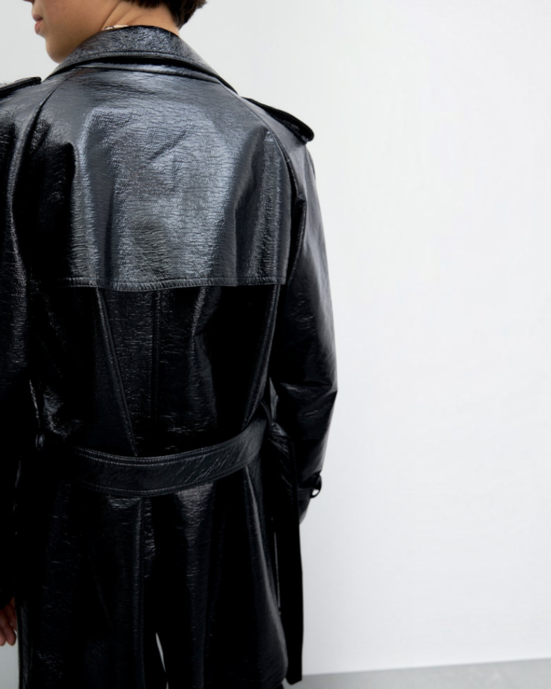 Gerard Darel - Vicky Short Patent Trench Coat - Black