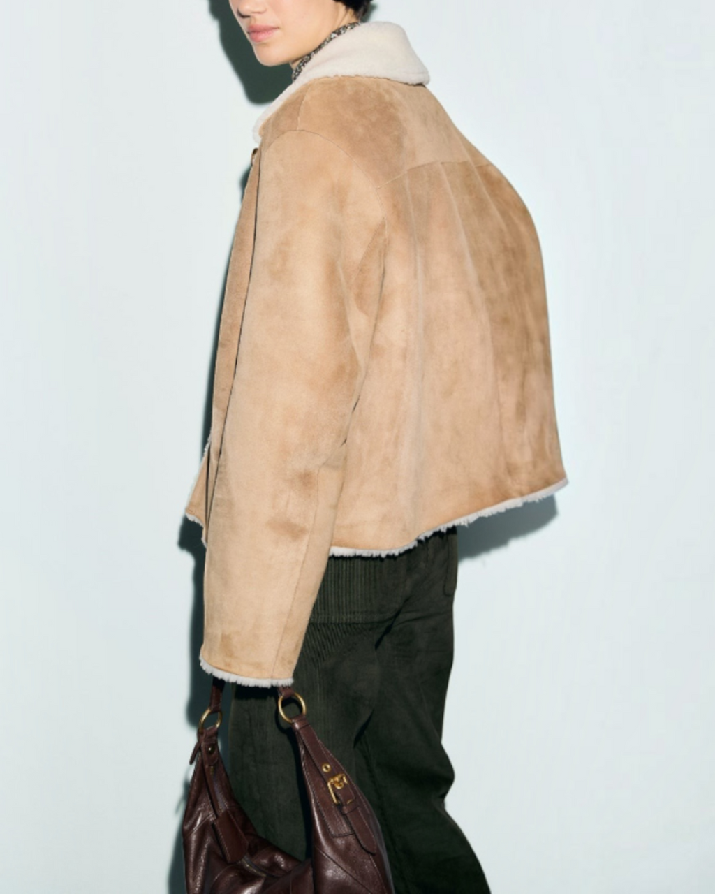 Gerard Darel - Farra Short Reversible Shearling Coat - Brown