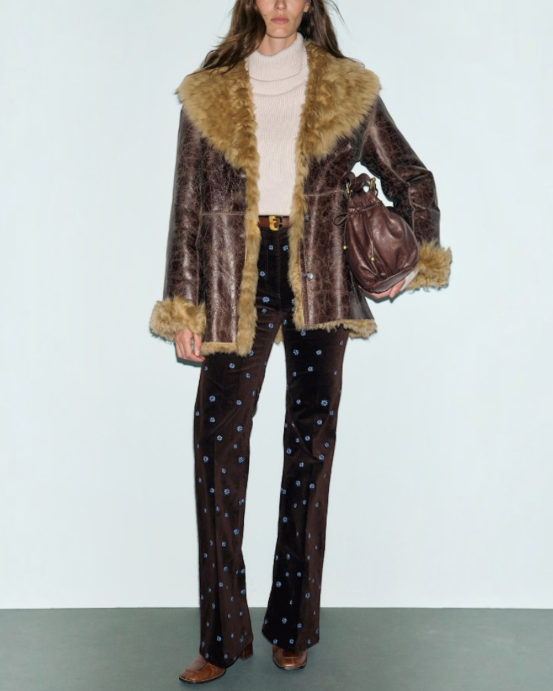 Gerard Darel - Akadar Patinated Leather Shearling - Brown