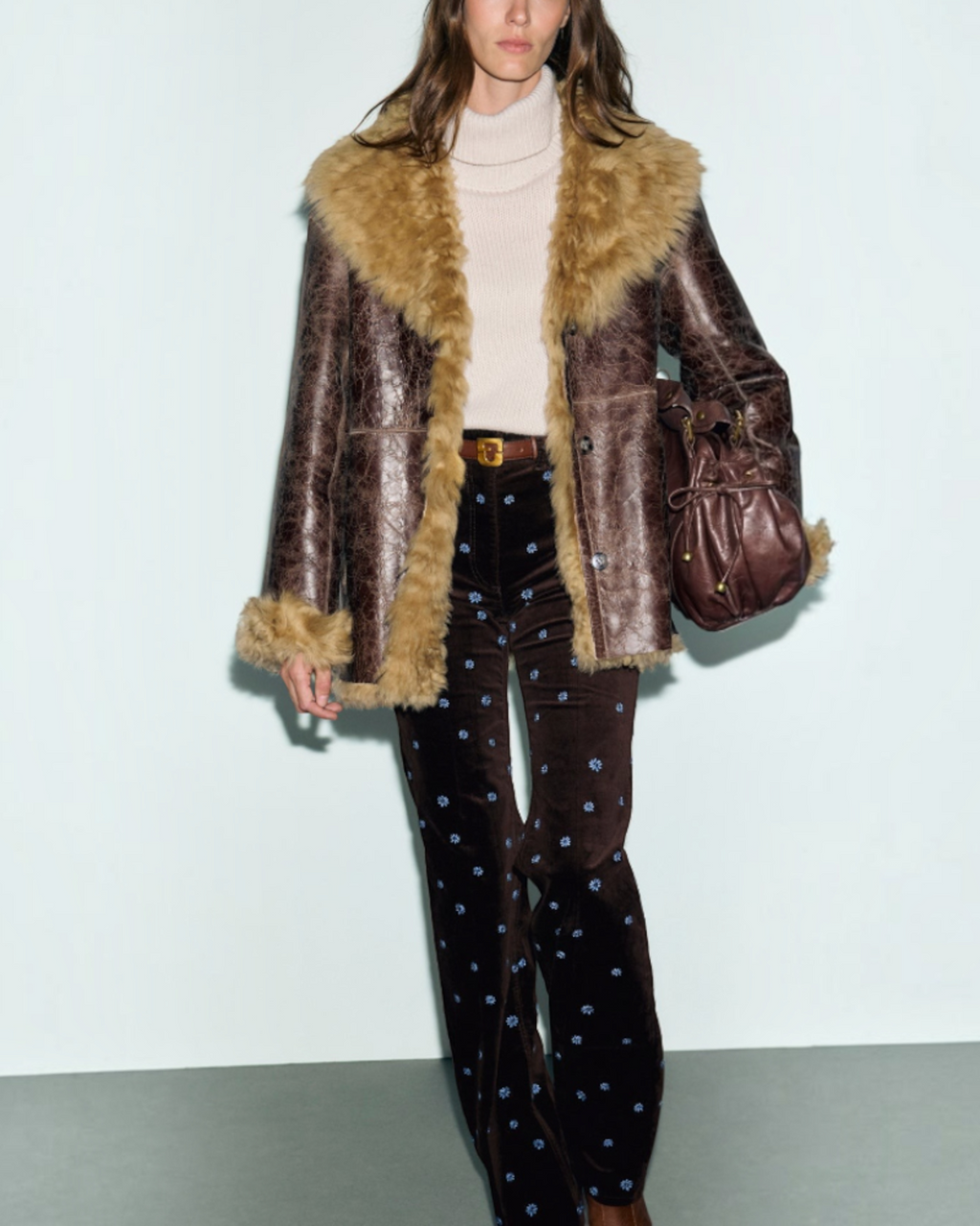 Gerard Darel - Akadar Patinated Leather Shearling - Brown