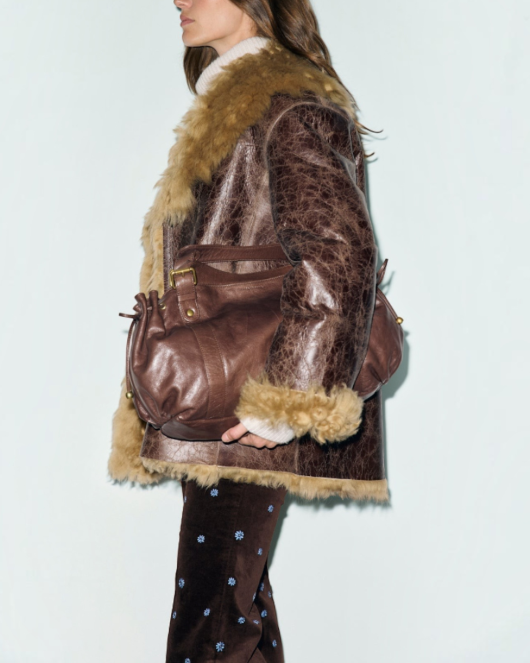 Gerard Darel - Akadar Patinated Leather Shearling - Brown