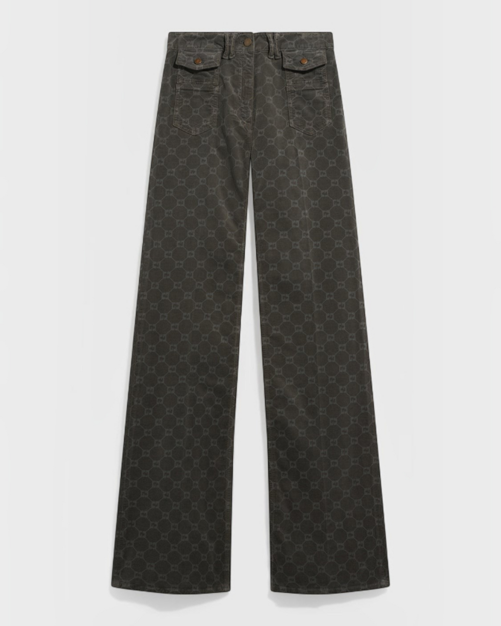 Gerard Darel - Anna Monogram Velvet Flare Pants - Grey