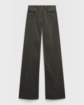 Gerard Darel - Anna Monogram Velvet Flare Pants - Grey