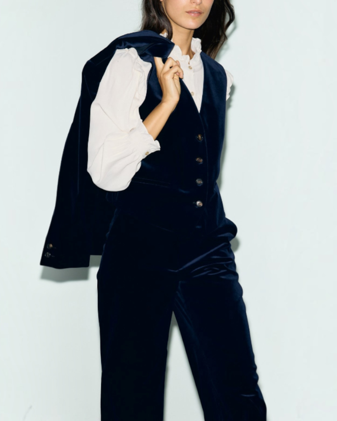 Gerard Darel - Jae Ras Velvet Suit Vest - Navy