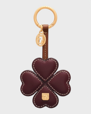 Charm En Cuir 4 Feuilles - Bordeaux