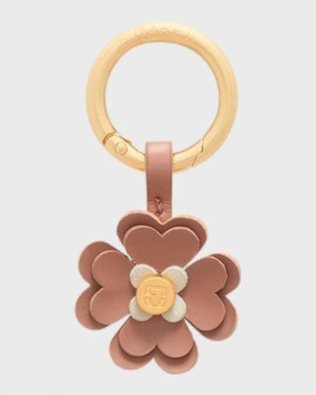 Gerard Darel - Charm En Cuir Trefle - Nude & Blanc