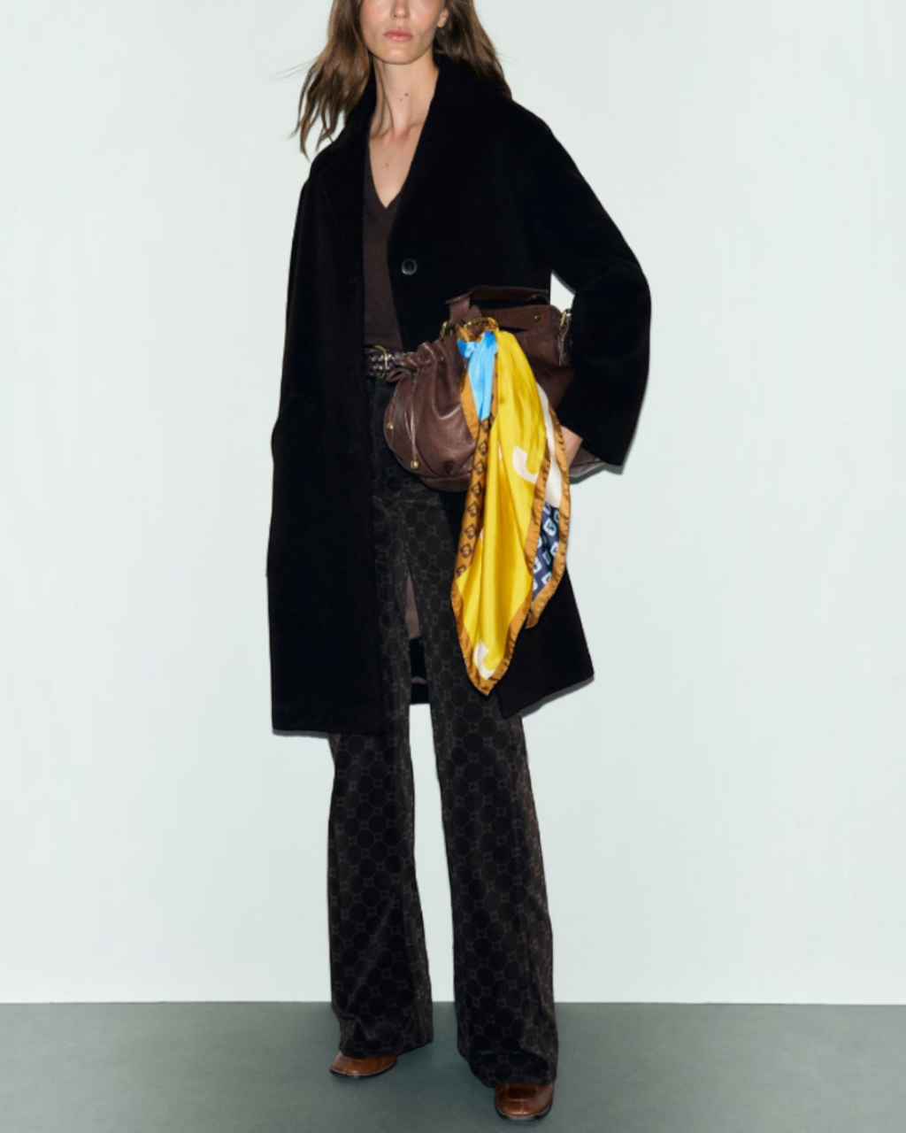 Gerard Darel - Aelis Straight Wool And Angora Coat - Brown