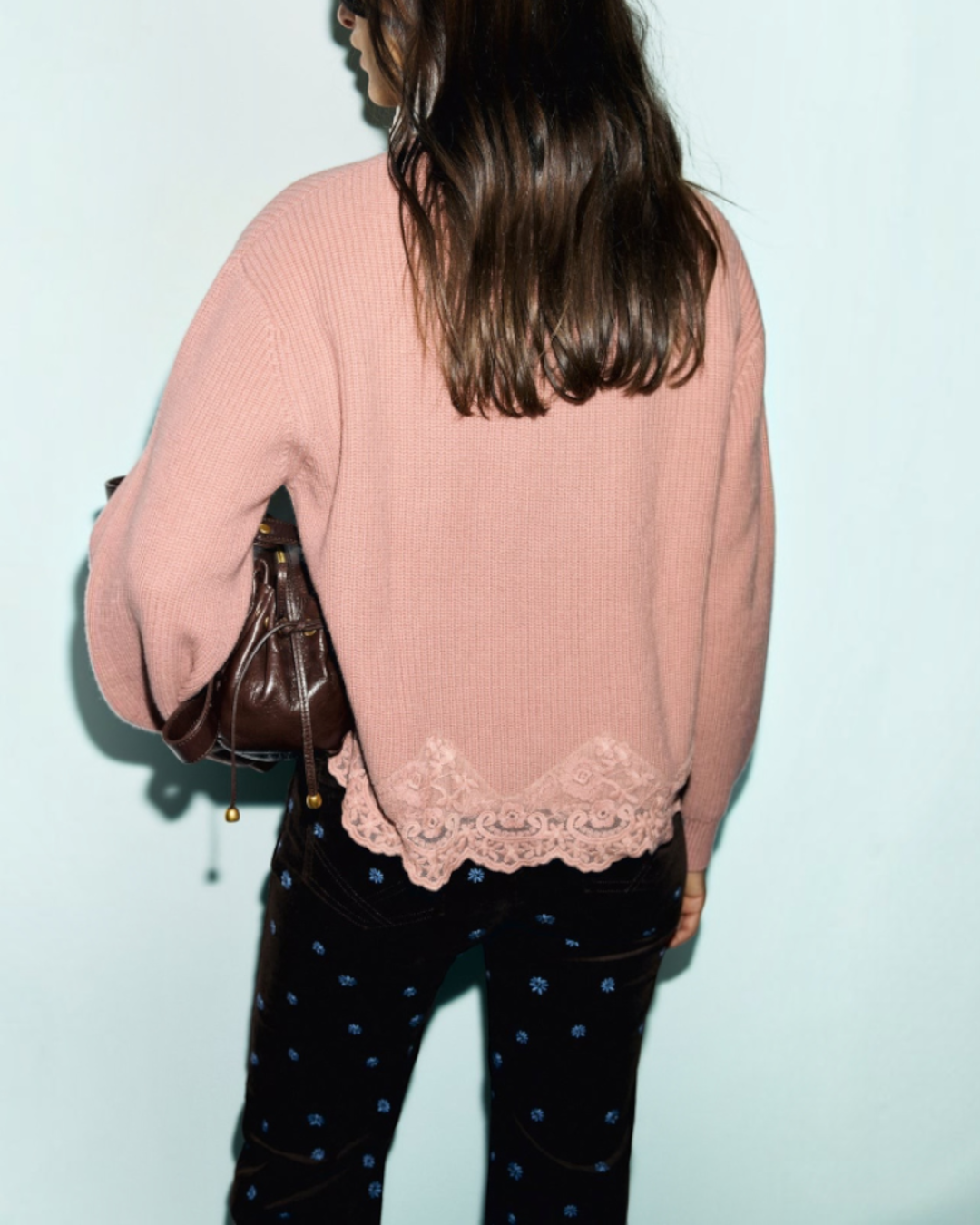 Gerard Darel - Riviera Loose Wool And Lace Sweater - Pink