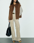 Gerard Darel - Pantalon Flare En Velours À Côtes Anna - Beige