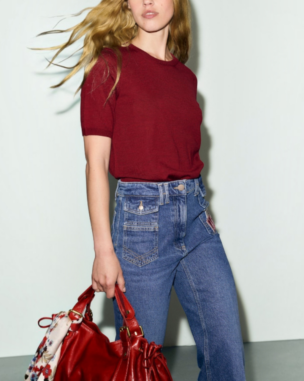 Gerard Darel - Pull Manches Courtes En Laine Fine Reine - Rouge