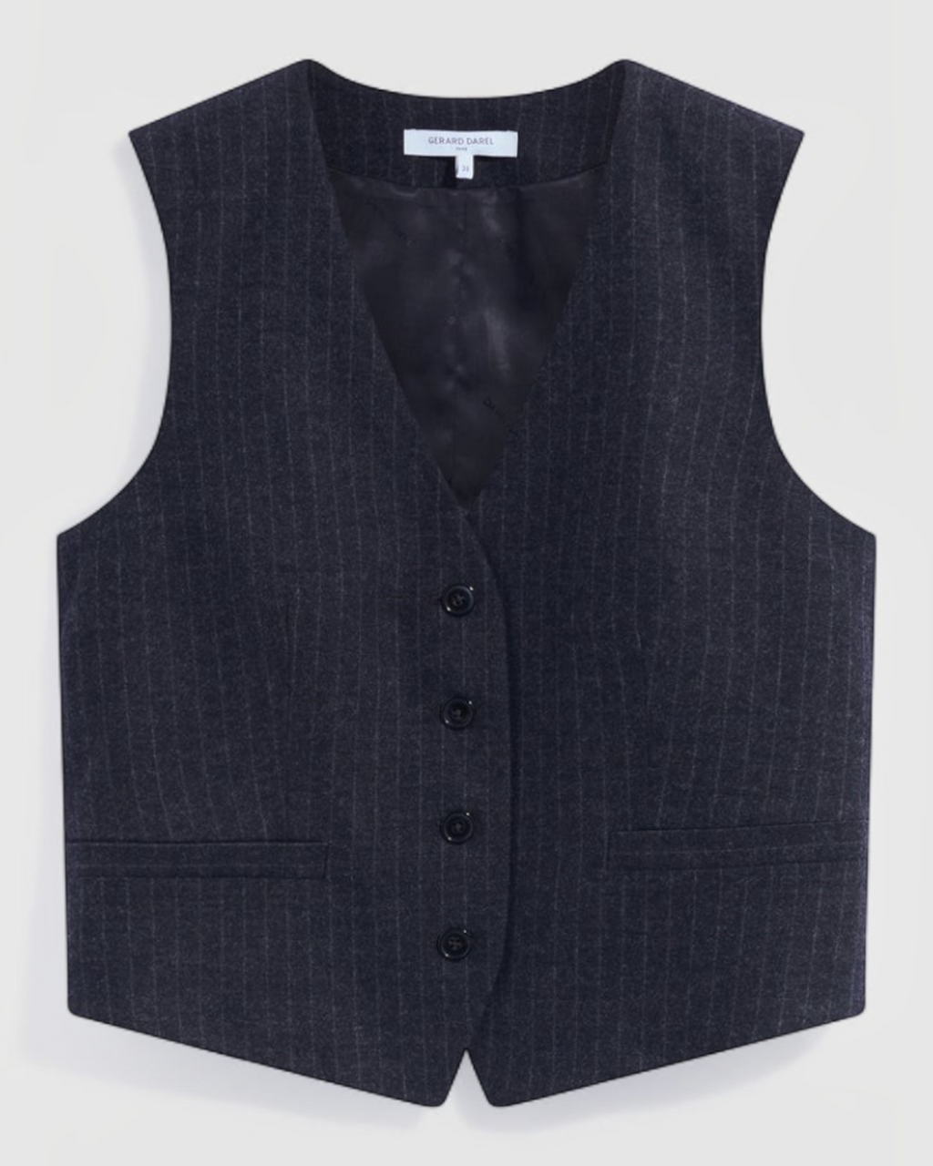 Gerard Darel - Juza Striped Flannel Suit Vest - Grey