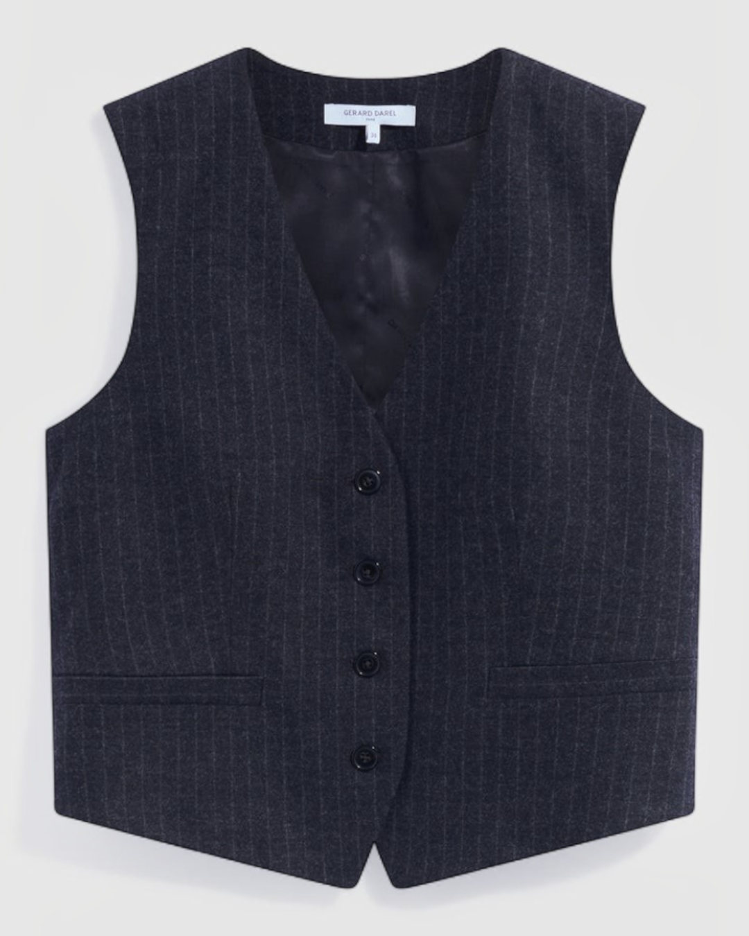 Gerard Darel - Juza Striped Flannel Suit Vest - Grey