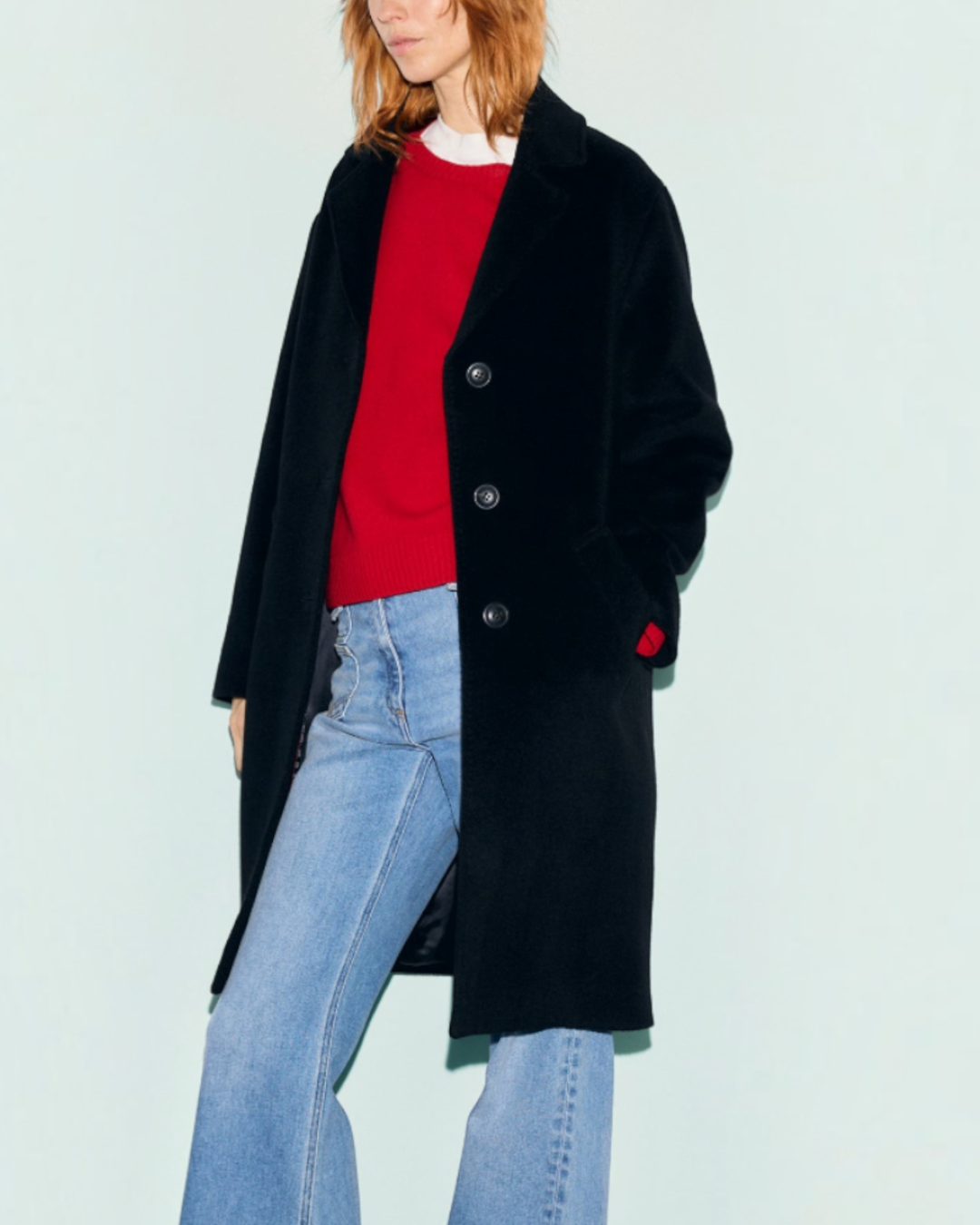 Gerard Darel - Aelis Straight Wool And Angora Coat - Black