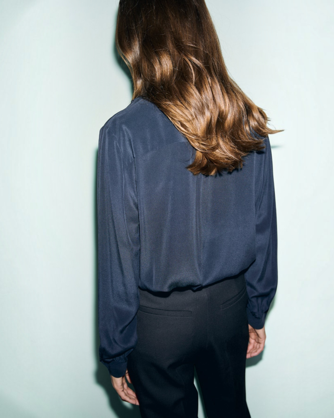 Gerard Darel - Loan Silk Ruffled Blouse - Navy