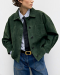 Gerard Darel - Pia Velvet Leather Overshirt - Green
