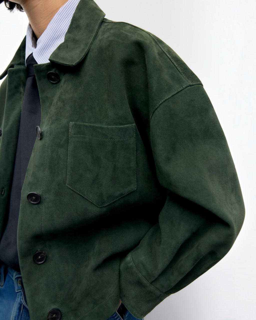 Gerard Darel - Pia Velvet Leather Overshirt - Green