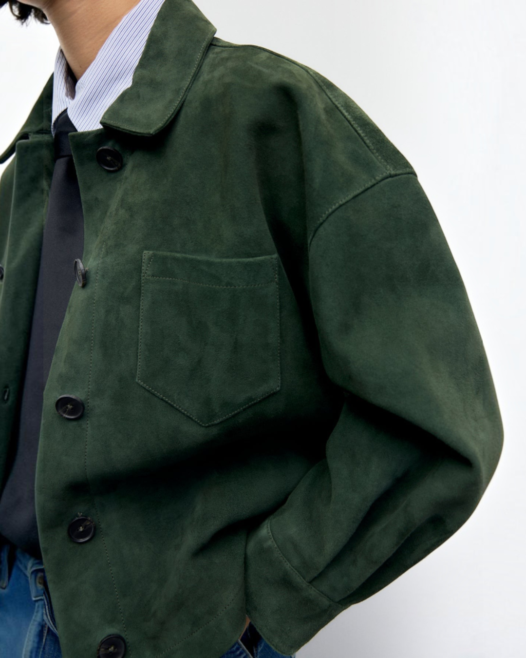 Gerard Darel - Pia Velvet Leather Overshirt - Green