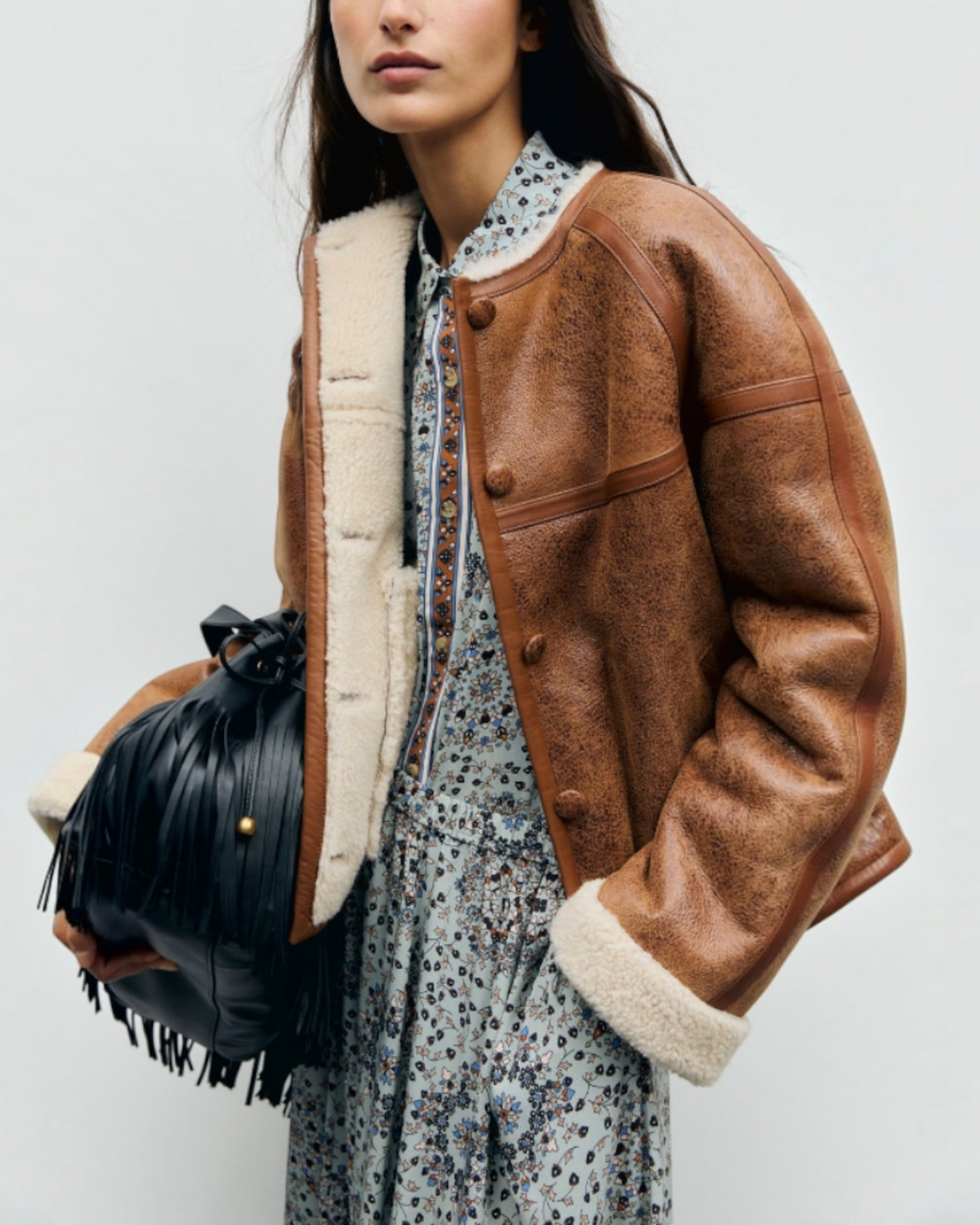 Gerard Darel - Blouson Réversible En Peau Lainée Fawn - Jaune