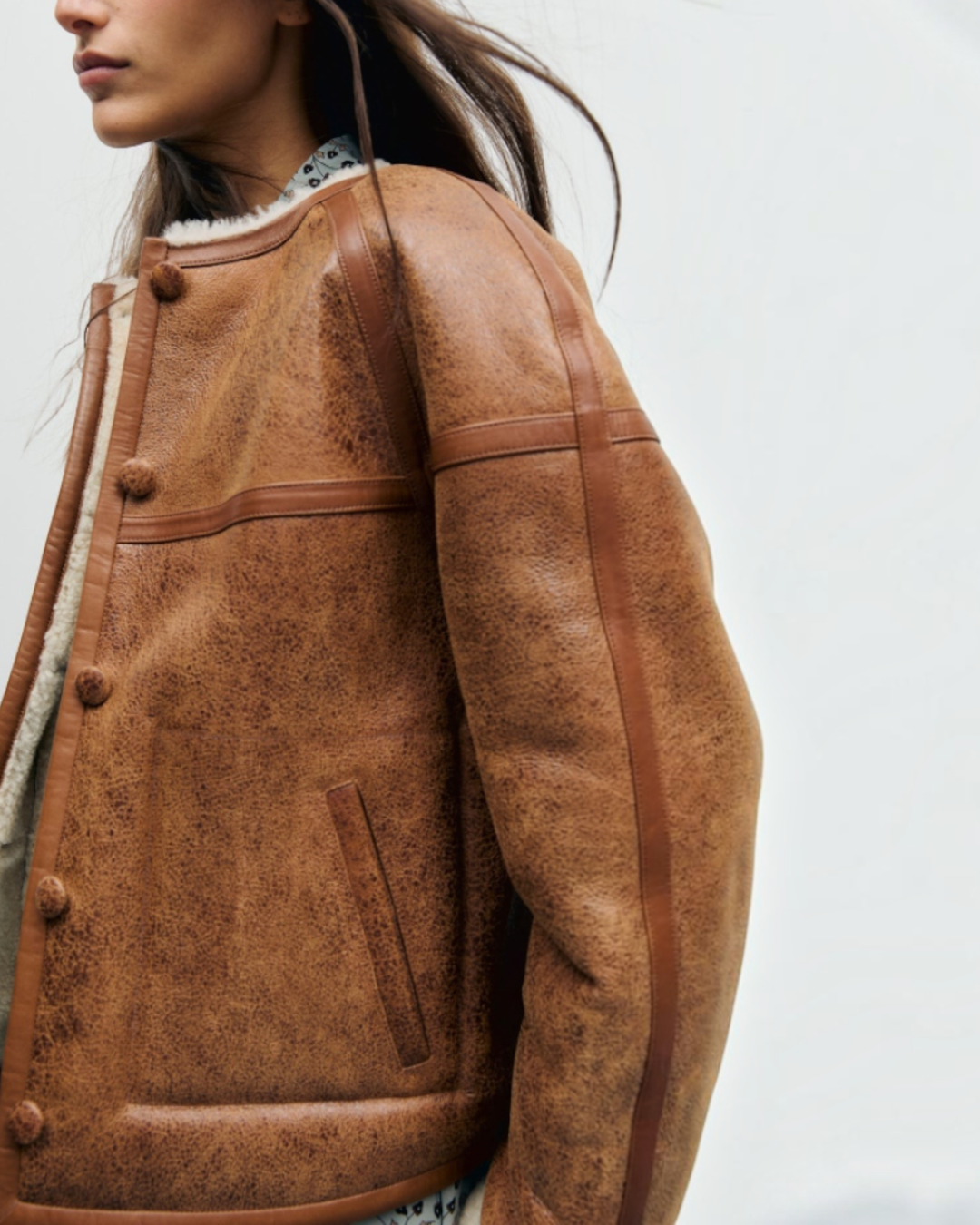 Gerard Darel - Reversible Fawn Shearling Jacket - Yellow
