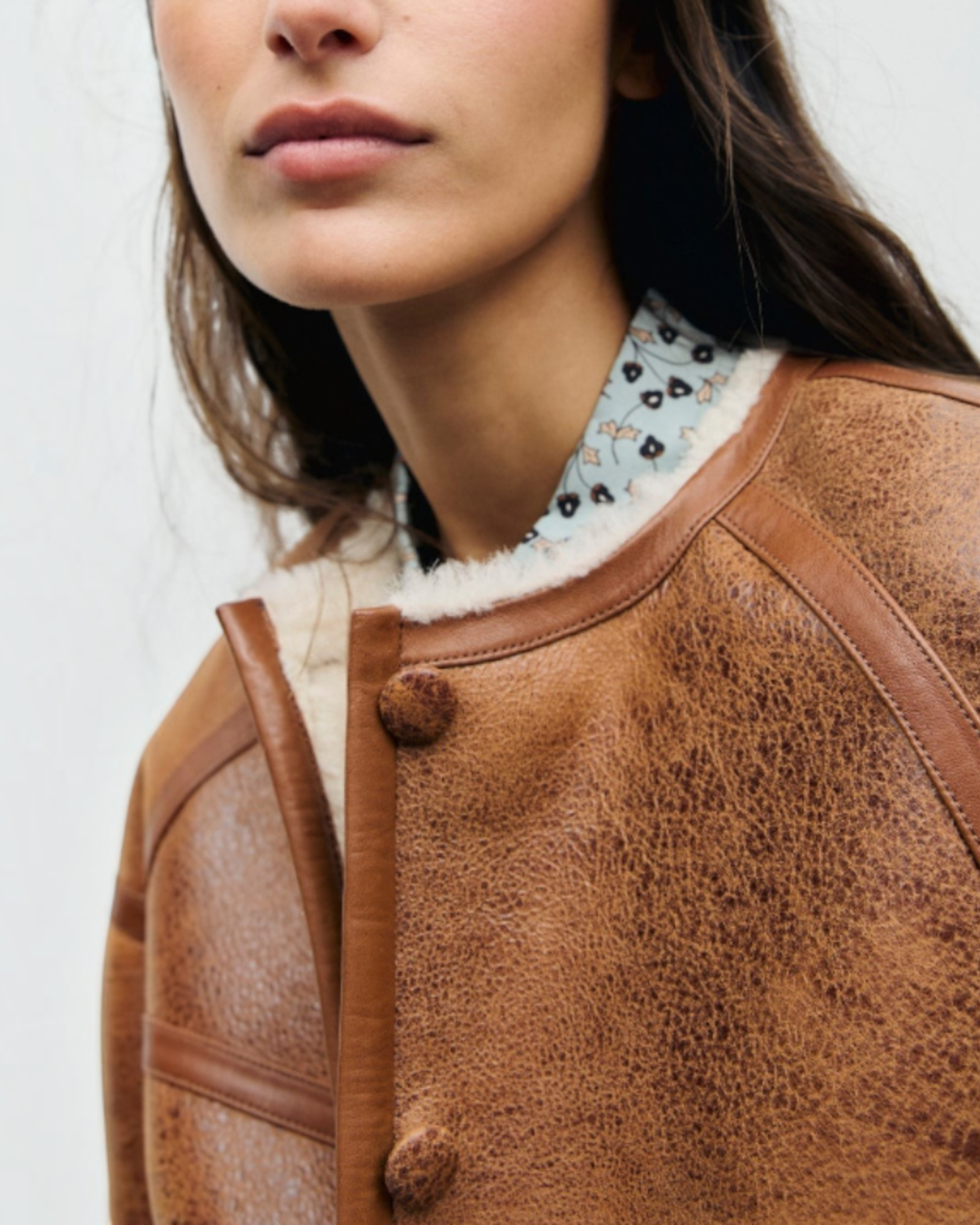 Gerard Darel - Blouson Réversible En Peau Lainée Fawn - Jaune