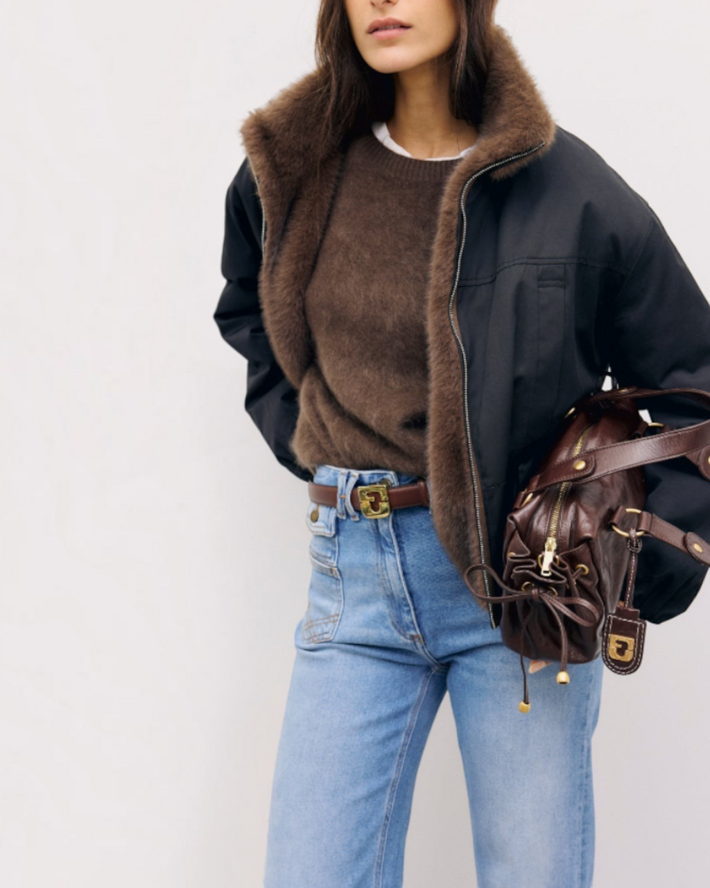 Gerard Darel - Parka Courte Fourrée Et Réversible Aurora - Marron