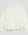 Gerard Darel - Riviera Loose Wool And Lace Sweater - White