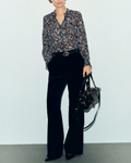 Gerard Darel - Pantalon Large De Tailleur En Velours Mya - Marine