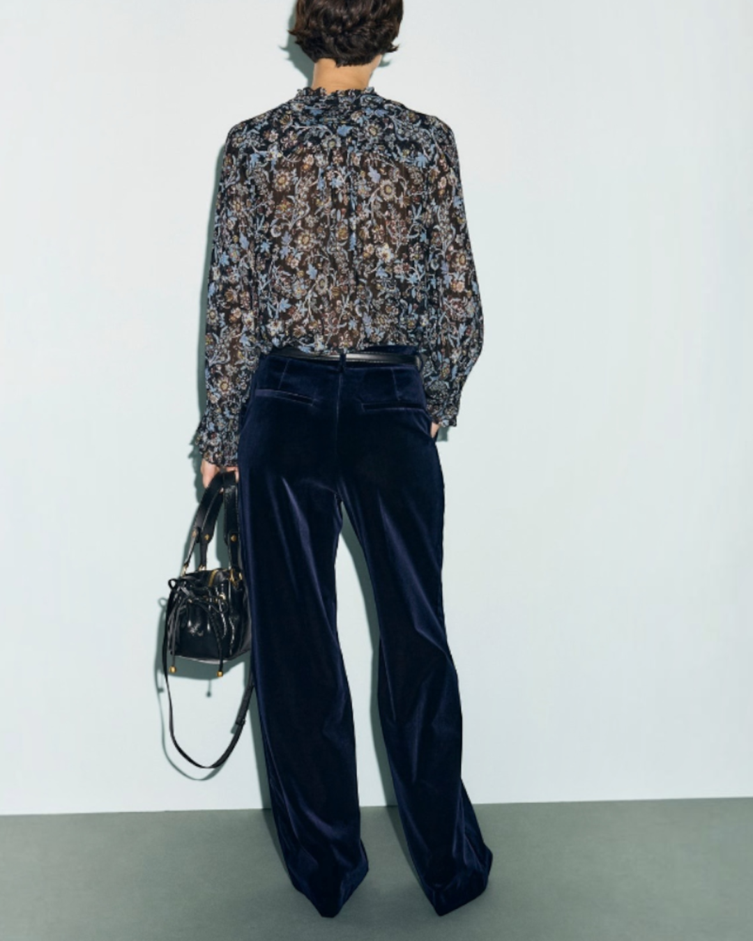 Gerard Darel - Pantalon Large De Tailleur En Velours Mya - Marine