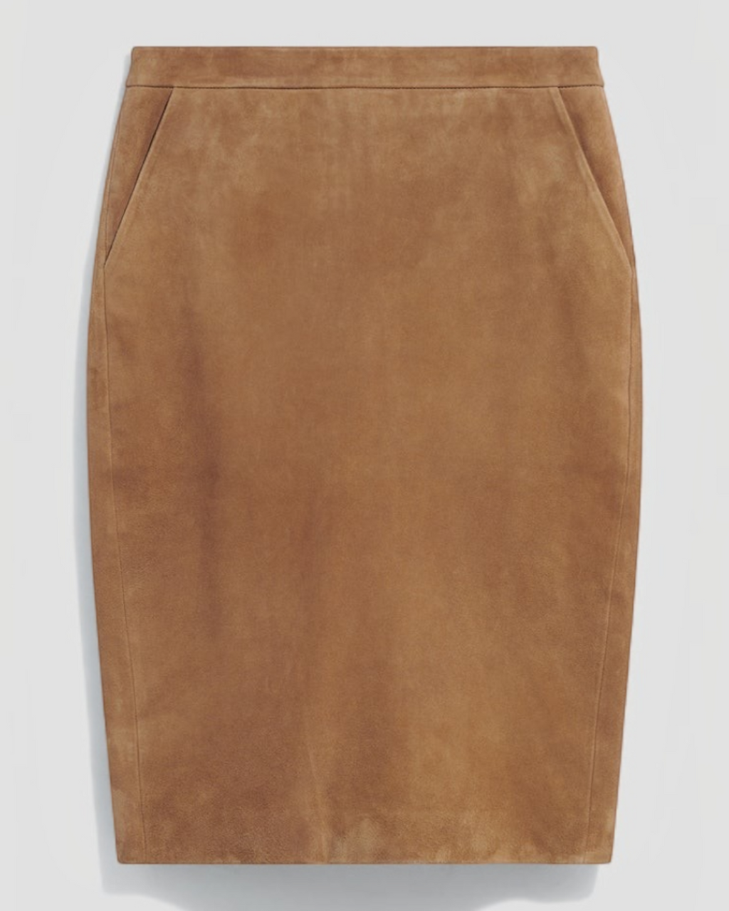 Gerard Darel - Jupe Droite En Cuir Velours Trish - Jaune