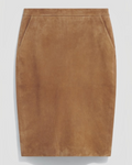 Gerard Darel - Jupe Droite En Cuir Velours Trish - Jaune