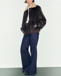 Gerard Darel - Pippa Leather Bomber Jacket With Fur Collar - Brown