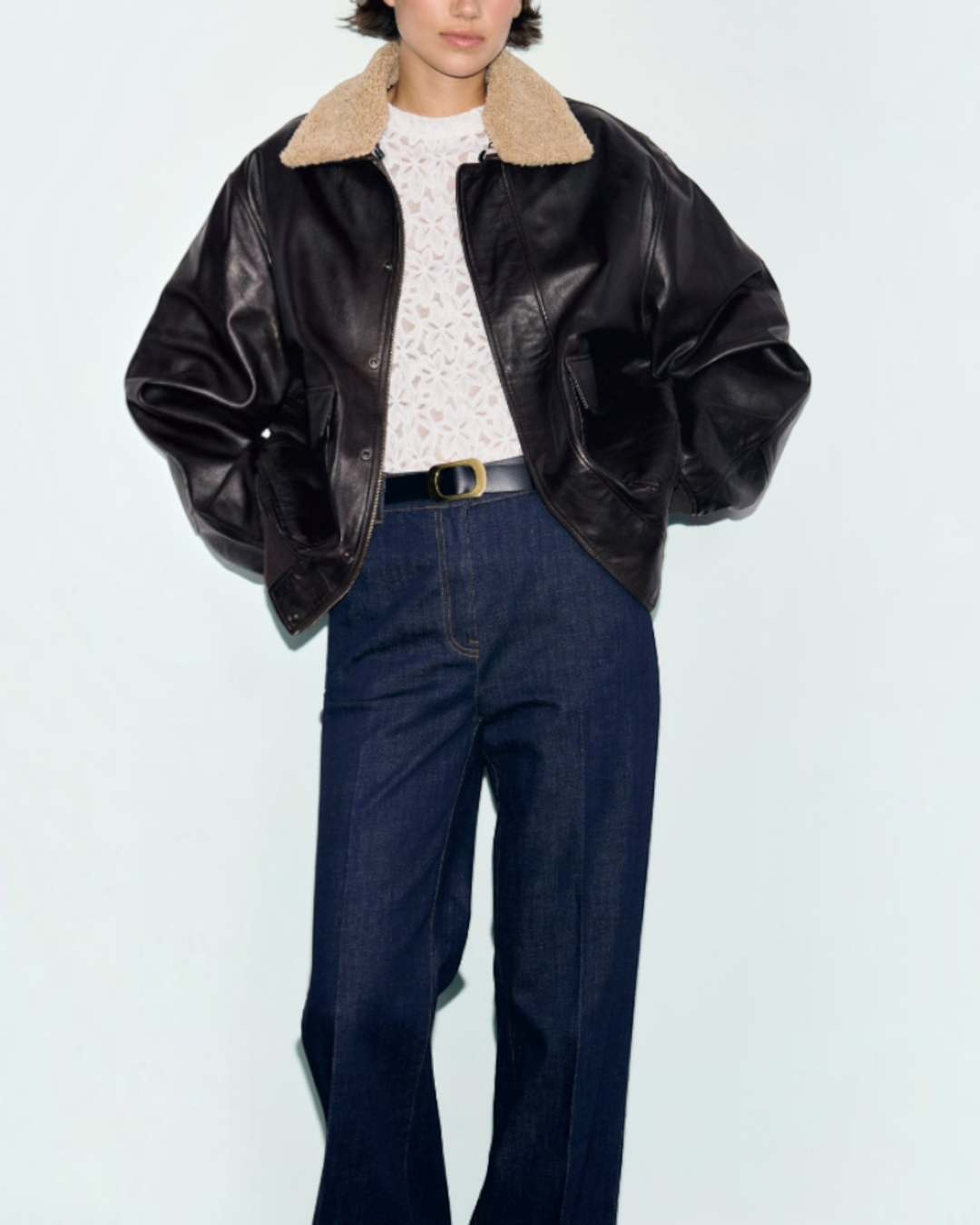 Gerard Darel - Pippa Leather Bomber Jacket With Fur Collar - Brown