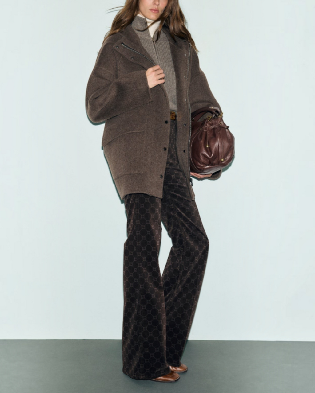 Gerard Darel - Straight Hooded Coat In Alsa Wool - Brown