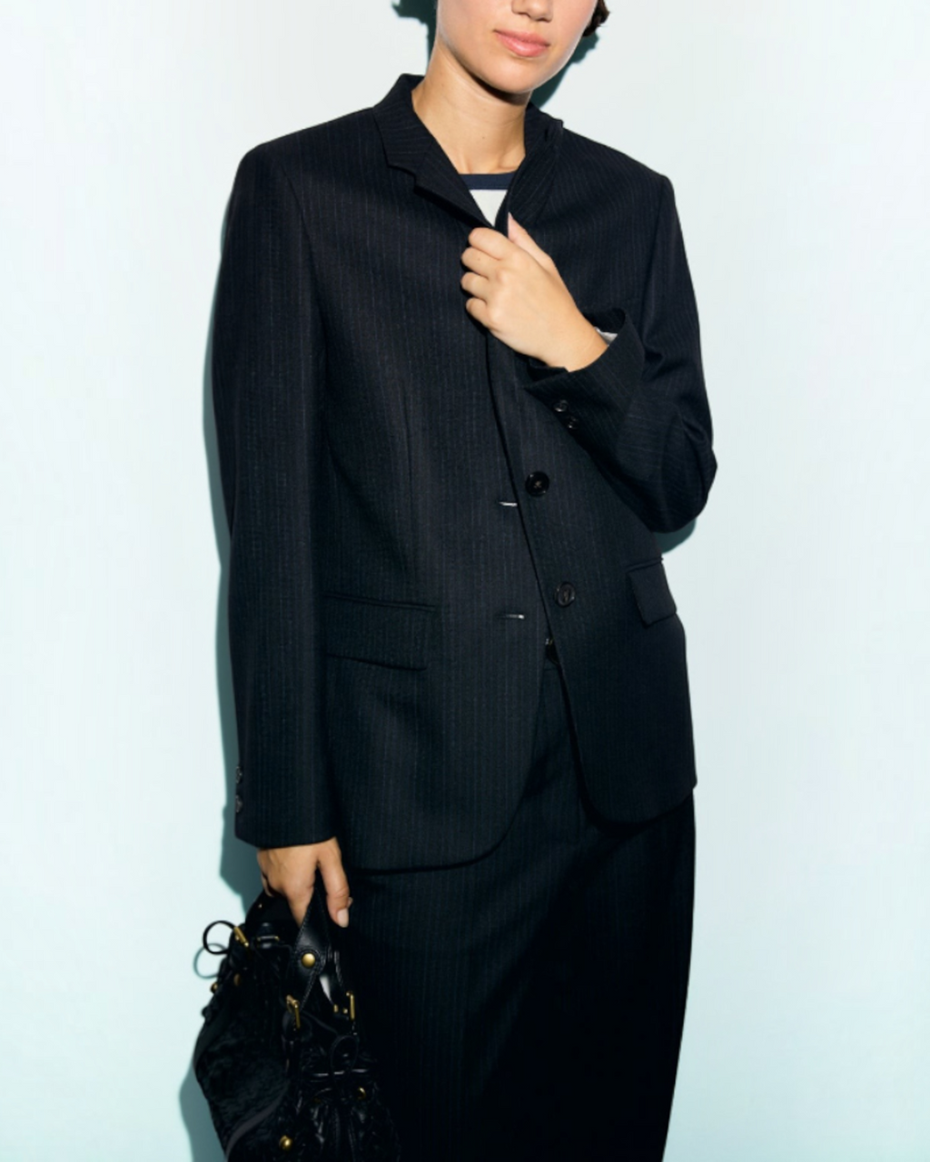 Gerard Darel - Justi Pinstripe Suit Jacket - Black
