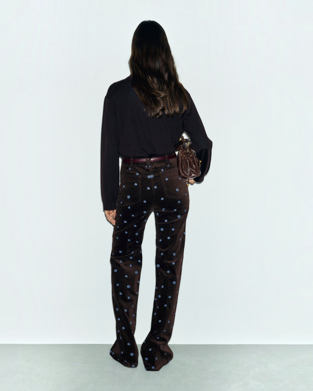 Gerard Darel - Anna Daisy Velvet Flare Pants - Brown