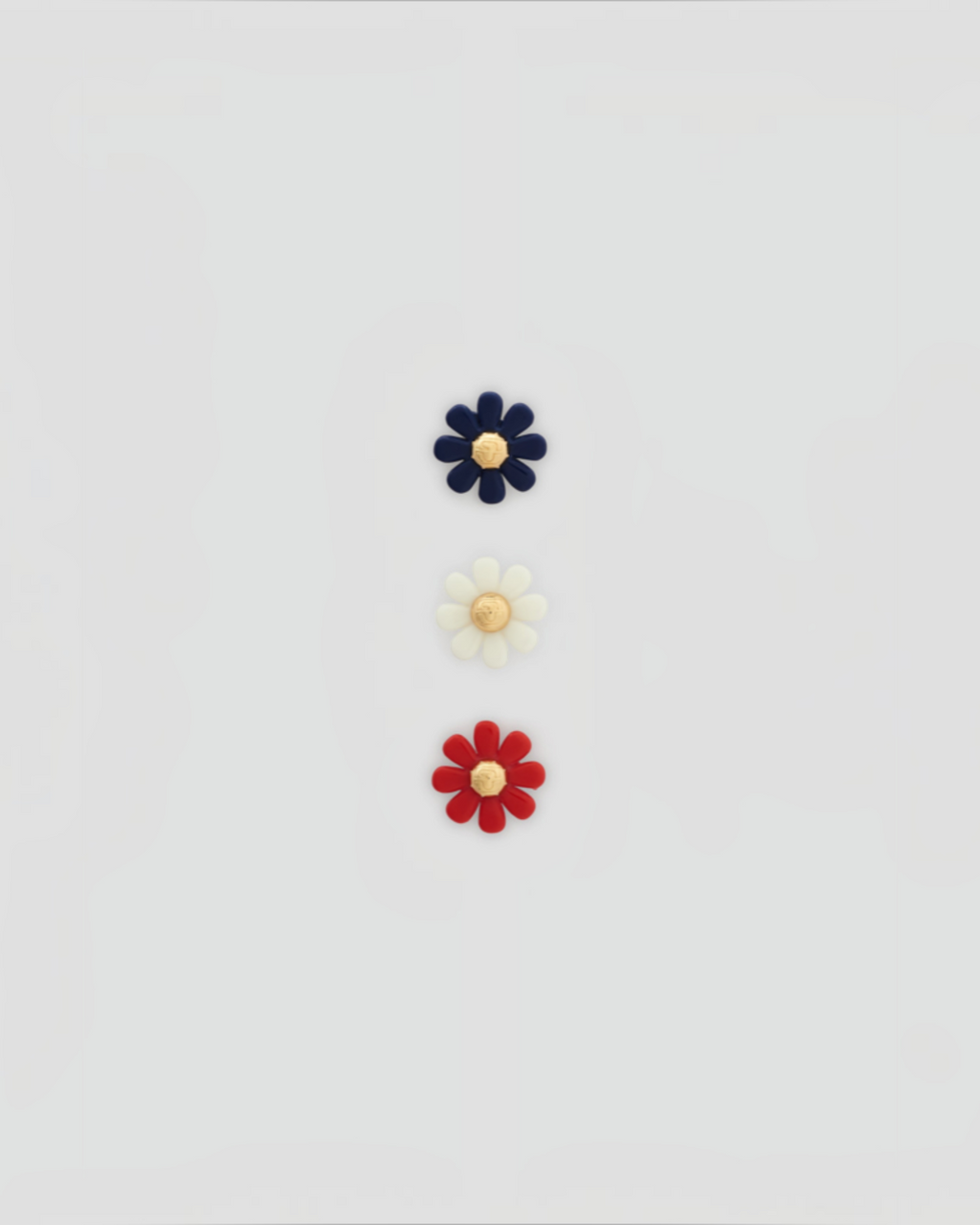 Merci x Gerard Darel - Daisy Pin - White Red & Navy