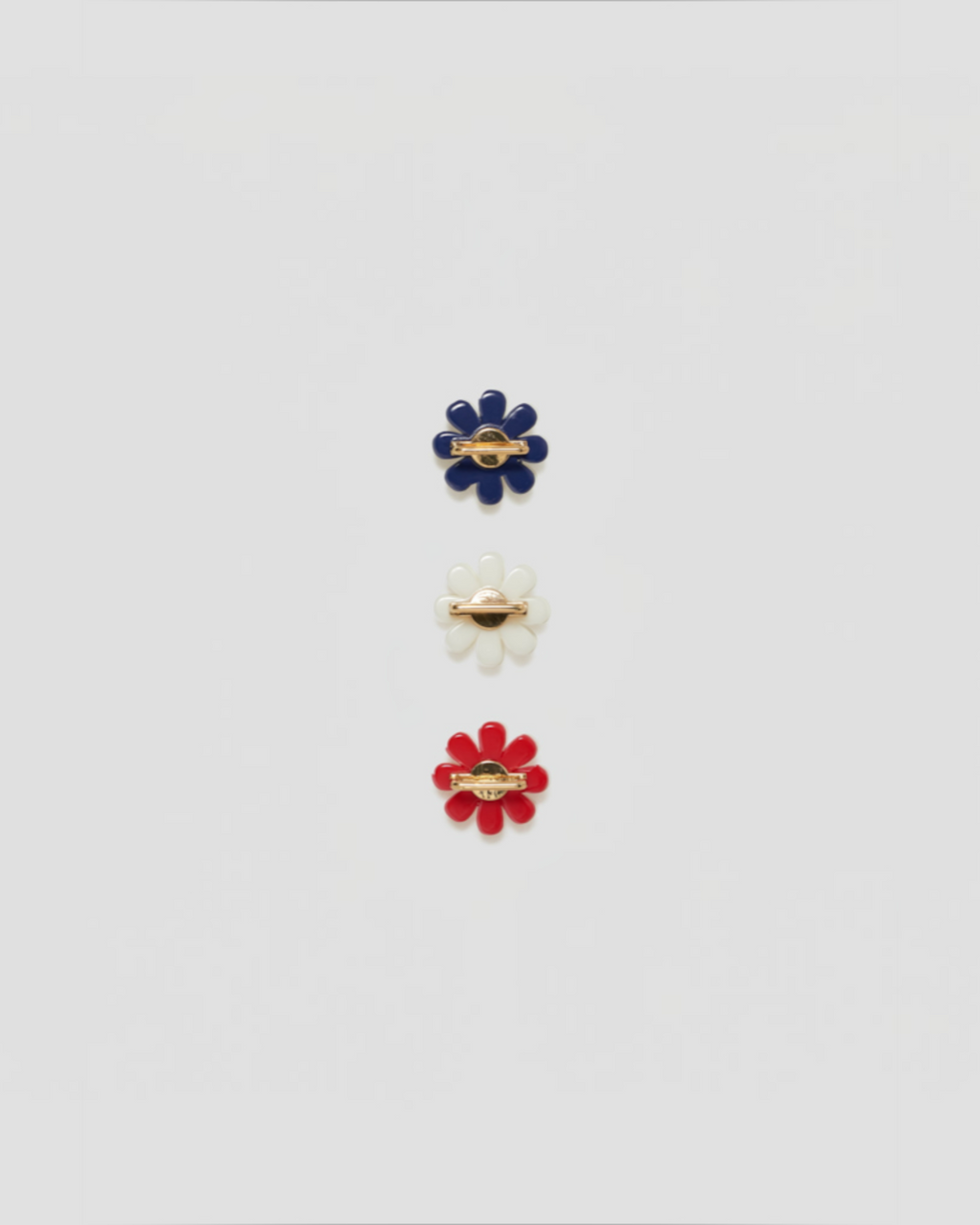 Merci x Gerard Darel - Daisy Pin - White Red & Navy
