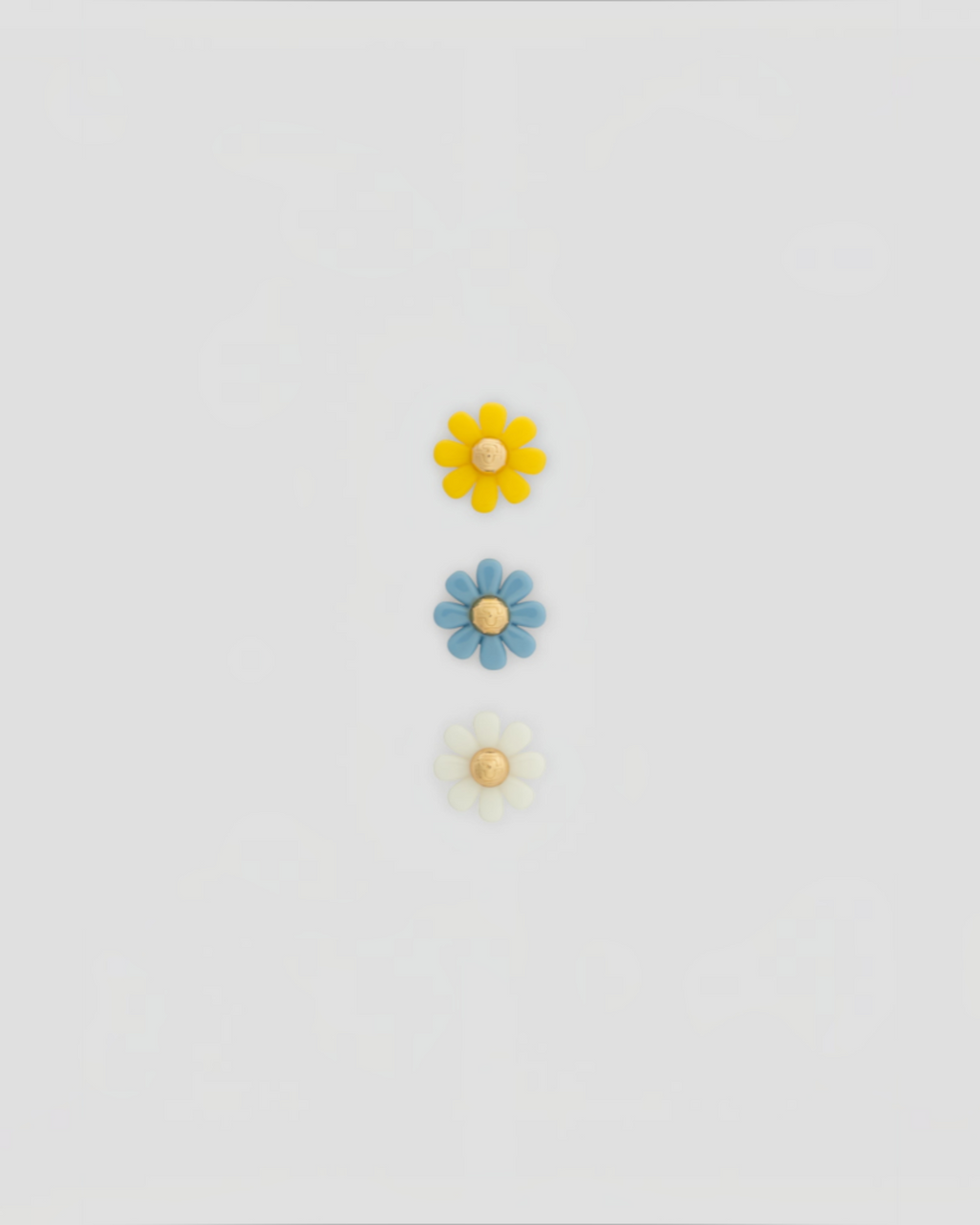 Merci x Gerard Darel - Pin's Daisy - Blanc Jaune & Ciel