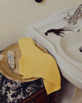 Merci - Serviette De Bain Invité En Lin Nid D'Abeille - Jaune Citronnade
