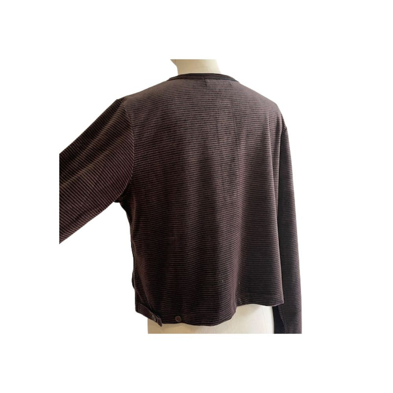 Sarahwear - Cardigan en velours rayé – Marron & Noir
