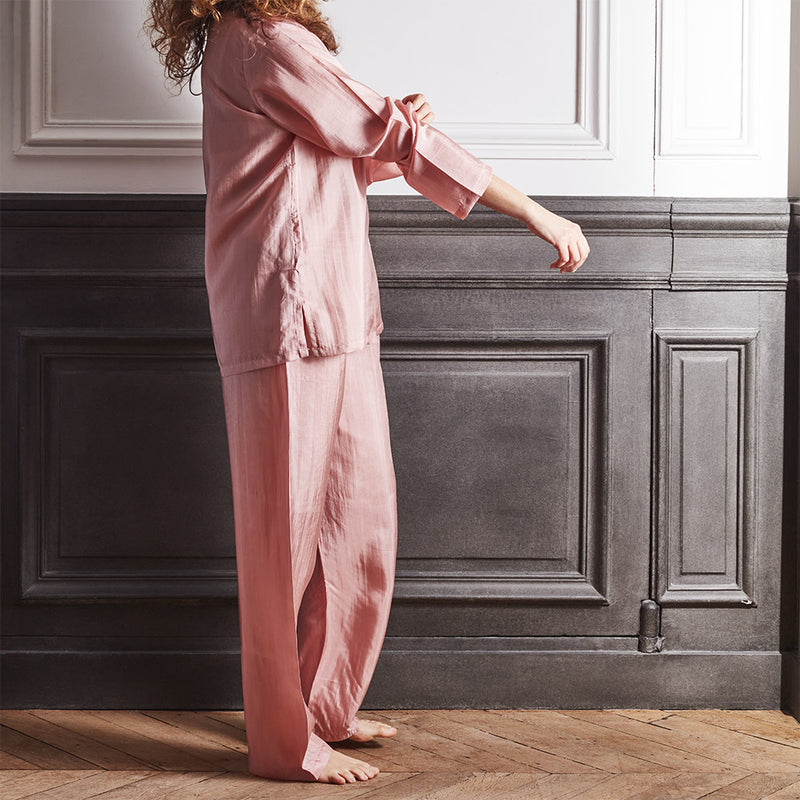 Pyjama en soie - Vieux rose
