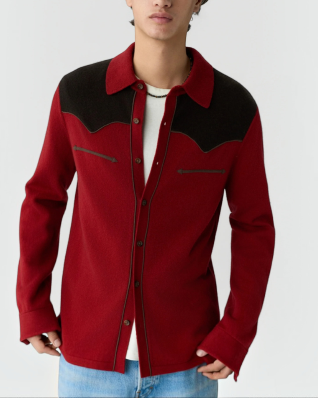 Guest In Residence - Chemise Western Boutonnée - Carmine Cacao