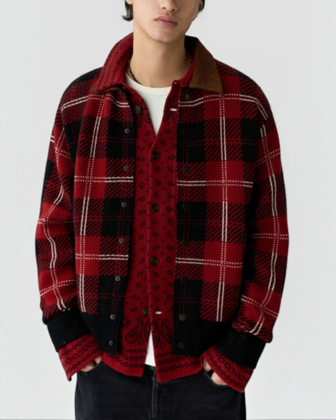 Guest In Residence - Checkered Jacket - Carmin Combo
