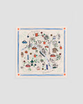 Merci x Gerard Darel - Foulard - Ecru & Bleu Ciel
