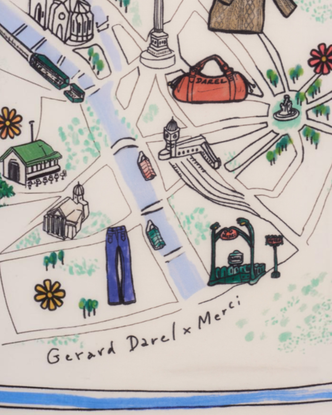 Merci x Gerard Darel - Foulard - Ecru & Bleu Ciel